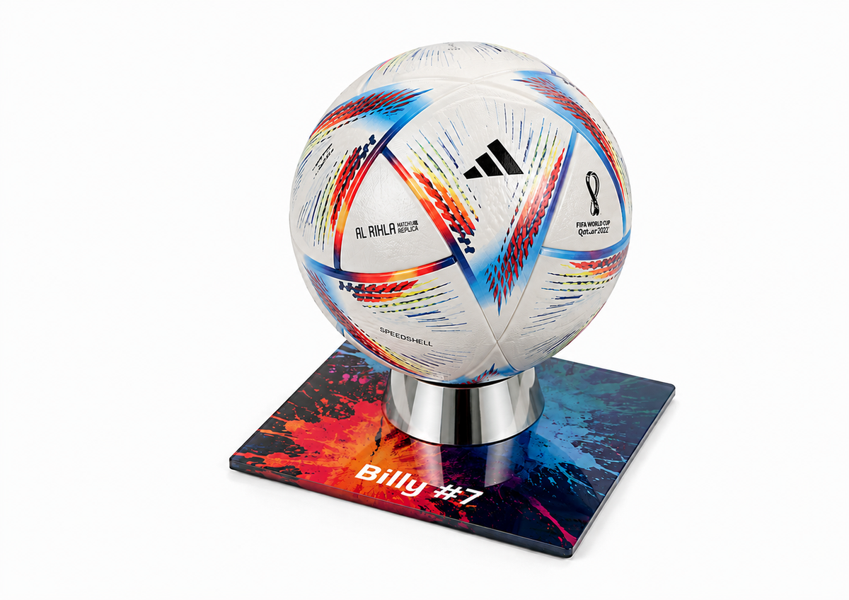 Plus Football Stand + Standard Acrylic Base - A4 Landscape *BUNDLE*